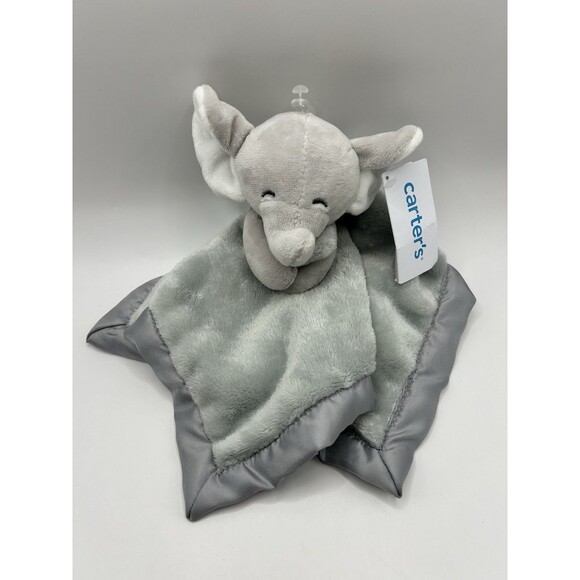 Carters Baby GRAY ELEPHANT LOVEY Blanket Soother Comforter Lovey 14" w/ Tags - Picture 3 of 15